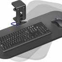 VIVO Clamp-on 23 x 10 inch Rotating Computer Keyboard and Mouse Tray, Extra Sturdy Desk Swivel Clamp, Ergonomic Typing, Black, MOUNT-KB04CB