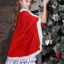 Blulu Christmas Cloak Santa Claus Cloak Velvet Hooded Cape Costume for Women