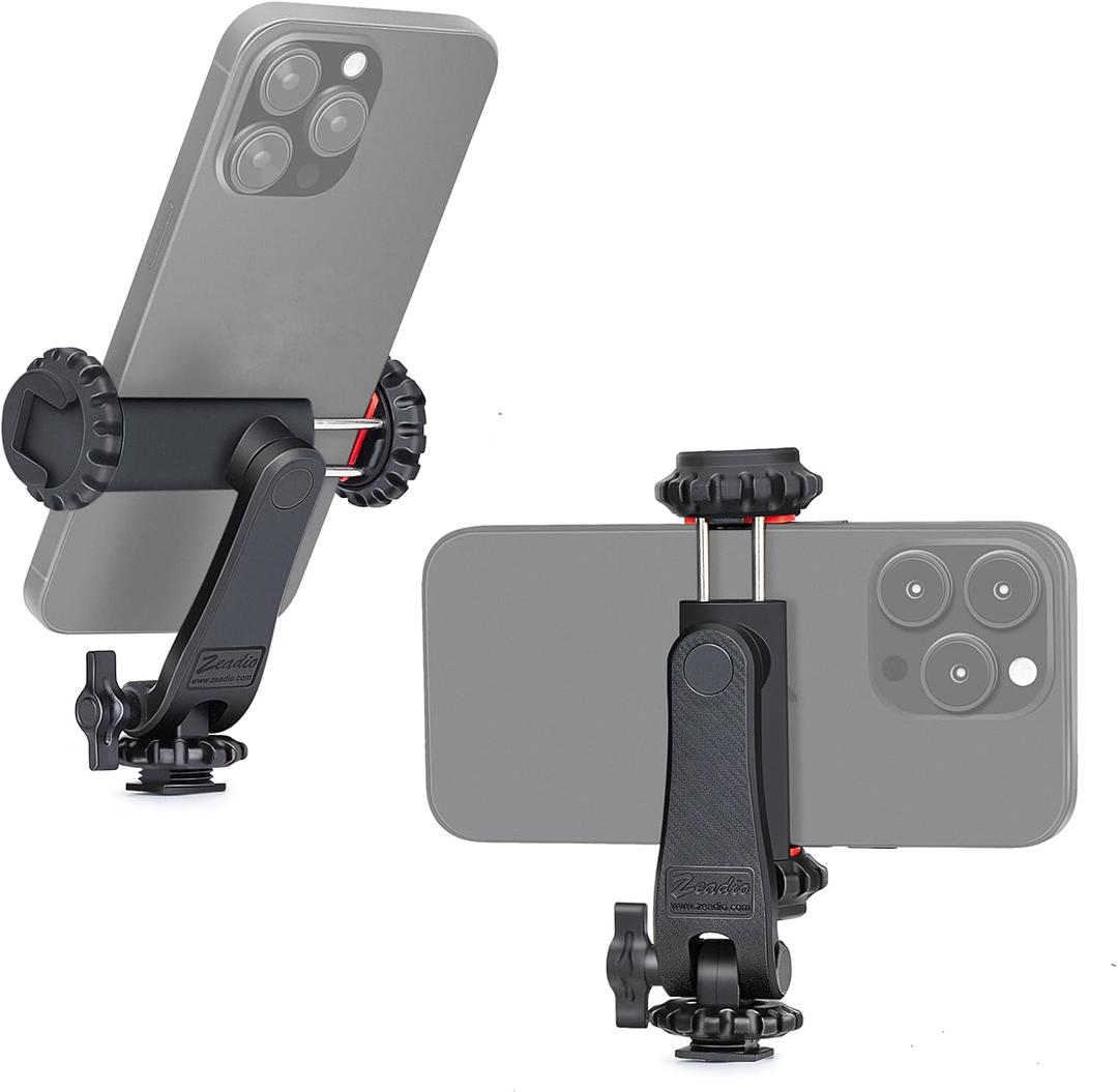 Zeadio Smartphone Tripod Mount Adapter, Cell Phone Tripod Holder Selfie Stick Monopod Adjustable Clamp