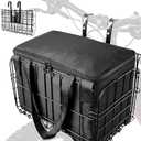 LIQING Bike Basket Front Folding Bicycle Basket with Removable Liner Bag, Quick Release Design Metal Ebike Basket for Adult Women/Men Carrying Dogs, Pets, Fruit & Grocery (XL-Black)