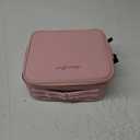 Makeup Travel Train Case with Mirror LED Light 3 Adjustable Brightness Large Cosmetic Bag Portable Storage Adjustable Partition Waterproof Makeup Brushes Make up Jewelry Gift for Women (Pink)