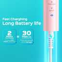 COSLUS C30 Electric Toothbrush for Adults & Kids: 3 Intensities & 5 Modes for Effective Yet Gentle Ultra-Clean Feel, 2 Types of Heads for Gentle or Daily Care, Travel & Home Use, Pink, 1PC