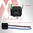 APIELE 4 Pin 12V 40A Relay with 30A Fuse DC SPST Fused Normally Open 1NO, 14 AWG Harness Socket for Car Truck Motor (6 Pack)