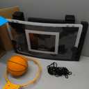 EastPoint Over-the-Door Indoor Basketball Hoop Set - Black 18 x 12 in Backboard - Quiet Foam Ball for Indoor Basketball Game - Easy No-Drill Setup for Over-the-Door Goal - Compact Mini Hoop for Rooms