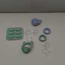 2 Pack Silicone Baby Fruit Feeder with Mini Freezer Tray, Breastmilk Popsicle Molds for Baby Teething Relief, Fresh Food Feeder for Safe Infant Self Feeding, Extra Food Pouches (Blue/Green)