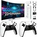 2026New Retro Game Console,40000+Games and 23 Emulators, with Dual 2.4G Wireless Controllers, Plug and Play 4K HD HDMI TV Game Stick, White