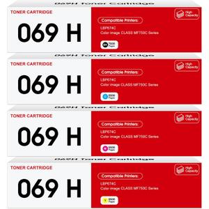 069H Toner Cartridge Set MF753Cdw, High Capacity, Black Cyan Yellow Magenta, High Yield