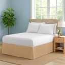 Premium Queen Size Bed Skirt by Comfort Beddings  100% Cotton Blend, 9" Drop Length, Split Corner, Tailored Fit, Elegant Pleated Style, Taupe