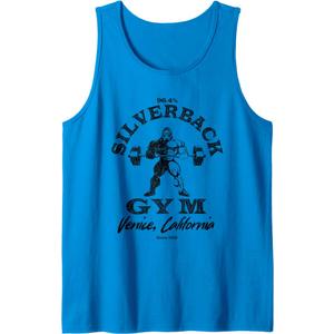 96.4% Silverback Gym Apparel Venice beach California, retro Tank Top blue XL