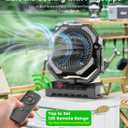 Camping Misting Fan - 24000mAh Portable Battery Powered Fans with 9oz Water Tank, Light, Hook - Rechargeable, 120H Cooling, Last 5H Mist, 4 Speed, Sleep Mode - Outdoor Gear, Travel Essentials