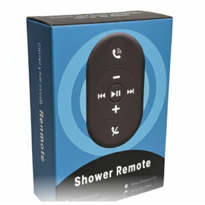 ILLIMITE Shower Remote Control Wireless Bluetooth 5.3 with Silicone Slap Bracelet IPX7 Waterproof for Calls/Music Control Compatible with iPhone, iPad, Android (Black)