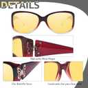 Myiaur Night Vision Driving Glasses for Women, Polarized Yellow Lens Nighttime Glasses for Glare Reduction