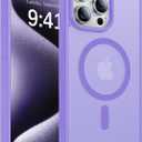 Magnetic for iPhone 15 Pro Max Case, [Compatible with MagSafe][Military-Grade Drop Protection][Anti-Yellowing] Shockproof Translucent Matte Cover for iPhone 15 Pro Max Phone Case,Light Purple