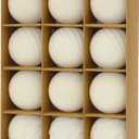 3.15inch Velvet Christmas Ornaments for Xmas Tree, 12 pcs Flocked Christmas Balls Set Assortment for Holiday Decor (Beige)