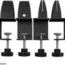 Heavy Duty Sneeze Guard Clamp For 0.1" to 1" Thick Panel,Desk Partition Support Clamps,Adjustable Aluminum Desktop Divider Holder,Easy to Install Desk Privacy Panel Clips, 4 Pack (Black)