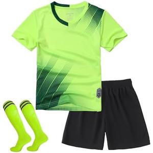 C2M Soccer Jerseys for Kids Boys Adults Training Uniform Sport Shirt and Shorts Kit Set, Small