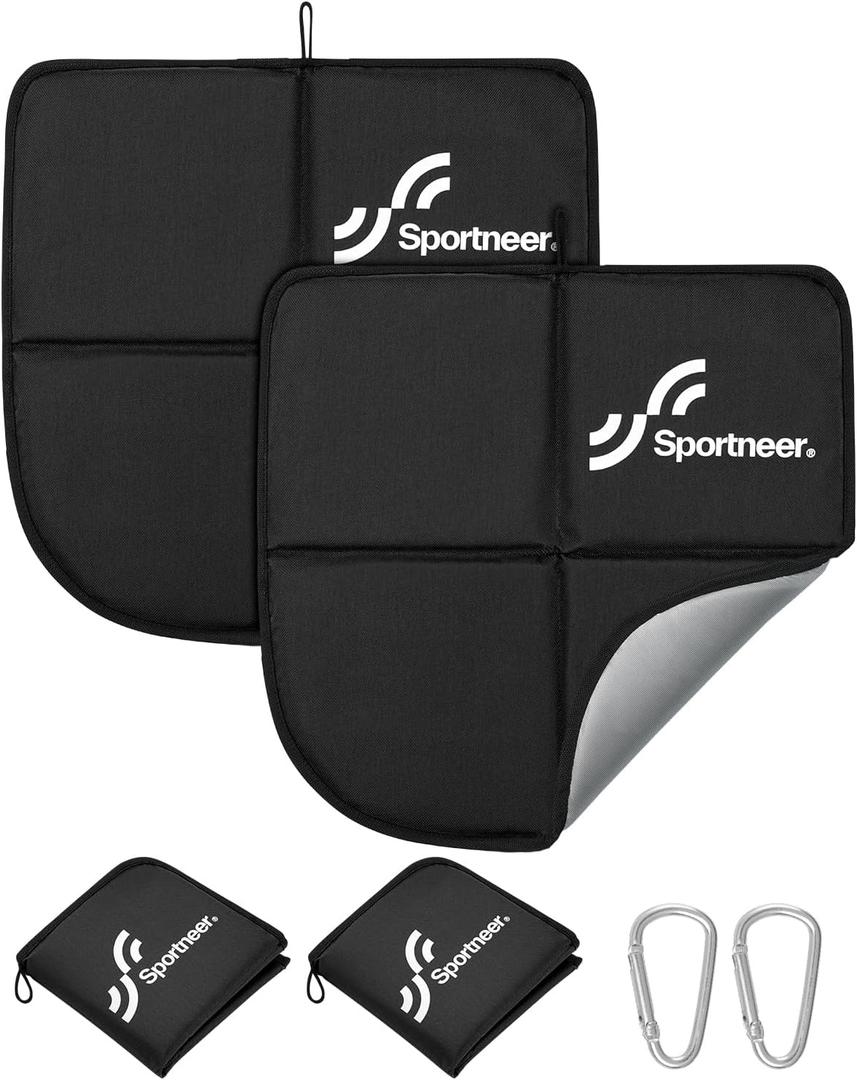 Sportneer Sitting Pad, Sit Pads for Backpacking Portable Camping Sit Pad Waterproof Folding Pad Stadium Seat Pad for for Camping Picnics Hiking (2 PCS, Black)