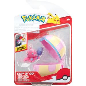 Pokmon PKW3631 Clip 'n'Go Pok Ball Forgita & Healing Ball, Official Pokball with 5 cm Figure