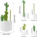 Cactus Bottle Brush Set, Full-Angle Straw Detail Brushes Cleaning Cleaner Washer Tool Kit with Stand Holder Multifunctional for Washing Baby Breast Pump Nipple Essentials Kitchen Decor Replacement