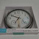 La Crosse Clock 433-3236 14-inch Silas Indoor/Outdoor Galvanized Analog Quartz Wall Clock, Silver