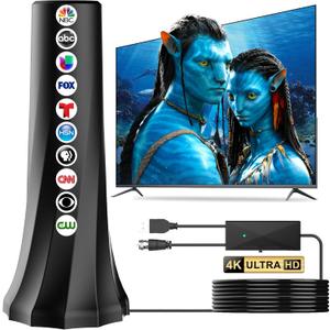 2026 TV Antenna Indoor,Antenna for Smart TV 1900+ Miles Range,HDTV Antennas for Local Channels 360 Signal Booster Reception,Portable Antenna Indoor Outdoor Support 8K 4K 1080p All TVs-25FT Coax Cable