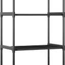 6-Tier Storage Shelves with Plastic Connectors – Metal Shelf Organizer for Pantry, Closet & Bathroom, Space-Saving Sturdy Shelving Unit Rack, Black， 17.3" x 12.8" x 70.9"