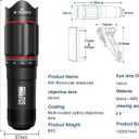 40X Monocular-Telescope Smartphone Monoculars for Adults High Definition for Music Concert,Wildlife Bird Watching Travel Camping Hiking