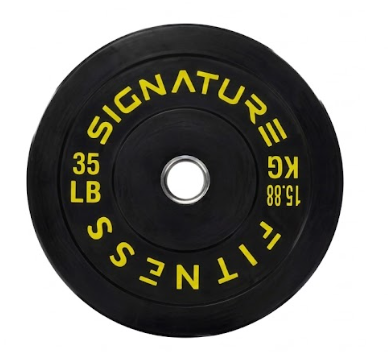Sprint Demon 2" Olympic Bumper Weight Plates with Steel Hub Black & Color Options, Multiple Weights & Sets, for Home Gym Strength Training, 35lb