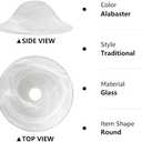 Antique Glass Lamp Shade for Floor lamp, Alabaster Torchiere Lamp Shade Replacement, Floor Lamp Replacement Parts (White Alabaster, 12'')
