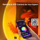 Sunset Lamp Projection, Not Only 21 Colors Sunset Lights, 180 Degree Rotation Led Light, Push Button Switch & APP Control Projector for Party Bedroom Decor (Multicolor)