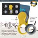 Yogi Fidget Toy for Adults & Kids Sensory Stress Relief Spinner with 5 Silicone Finger Rings Quiet Desk Fidget for Focus at Work, School & Travel (Amber)