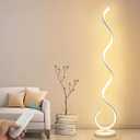 Spiral LED Floor Lamp, 40W Dimmable Floor Lamps for Living Room with Remote Control, Stepless Adjustable Colors & Brightness Standing Lamp Reading Corner Floor Lamp for Bedroom, Office -White