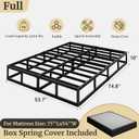 Awesofurni Full Size Box Spring, 10 Inch High Profile Full Box Spring Only, Black 3000 lbs Heavy Duty Metal Frame Mattress Foundation with Fabric Cover, Easy Assembly-Noise Free
