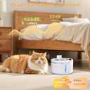 Wireless Cat Water Fountain with [Stainless Steel Tray], 102oz/3L Pet Water Fountain for Cats Inside, Cat Fountain for Drinking with Motion Sensor, Ultra Quiet Pump, Cats & Dogs Gifts (102oz+8Filters)