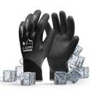 toolant Waterproof Gloves for Men and Women, Freezer Gloves with Grip, Double Nitrile Dipped for Extreme Oil Repellent, for Construction, Mechanics, Mining, Plumbing, Black, X-Large