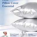 Elegear Cooling Pillow Cases Set of 2 for Hot Sleepers, Softer Than Silk Pillow Cases for Hair & Skin, Upgraded Arc-Chill Cooling Satin Pillowcases Q-max>0.5, Luxury Zipper Pillowcase Cover-King,Gray