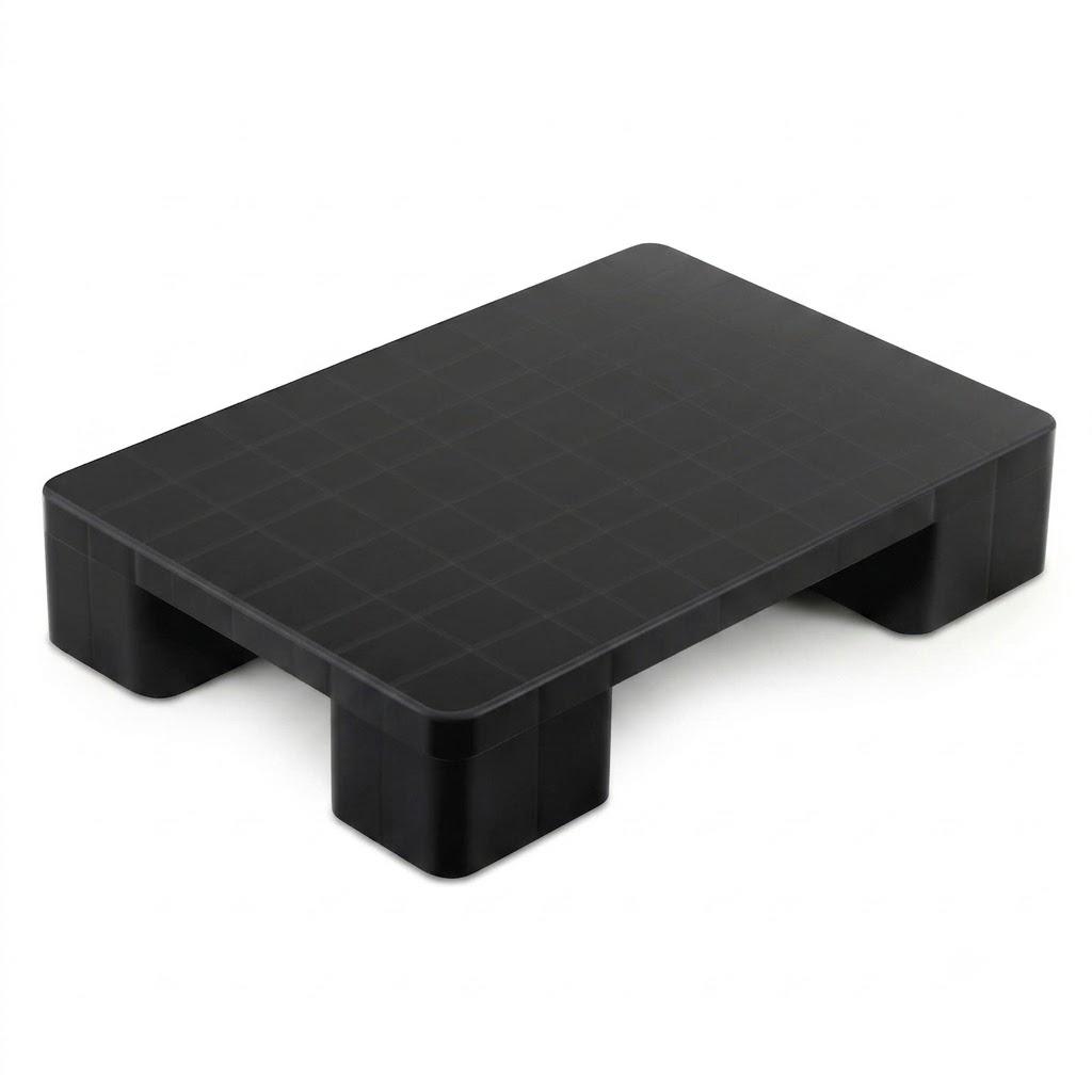 Vercraft 1 Pcs Plastic Pallet for Basement Storage Easy Stack Lightweight Floor Pallet Display Flooring Room Supermarket Christmas, Support up to 2000 Lbs (23'' L X 16'' W X 4.7'' H,Black)