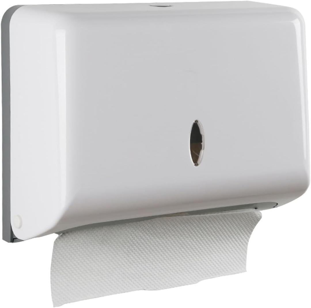 Paper Towel Dispensers, Wall Mount Commercial Toilet Tissue Dispensers Paper Towel Holder C-Fold/Multifold Paper Towel Dispenser for Bathroom, Kitchen(White)