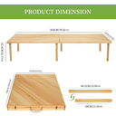 Zupemo 80"x30" Boho Wooden Picnic Table, Portable Outdoor Low Picnic Table with Adjustable Legs 13" & 16" for Floor Seating, Beach, Camping, BBQ, Backyard, 80x30in Seating for 12 People N03