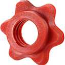 6Pcs Red Dumbbell Hex Nut 25mm Barbell Bar Hexagon Nuts Spin-Lock Collars for 1 Inch Standard Barbells Bar Collar Screw Exercise Collars Weights and Accessories Strength Training Equipment Weight Clip