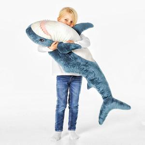 XIAOHONG 39 inch Giant Shark Stuffed Animal,Soft Shark Cushion Pillow Shark Plush Pillows,Chubby Stuffed Shark Toy Kid's Room Dcor,Perfect Stress Relief for Women (X-Large)