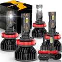 Compatible for Freightliner Cascadia Fog Lights 2008 2009 2010 2011 2012 2013 2014 2015 2016 2017, for Off Road Bulbs Combo Kit, Plug n Play, Powersports Bulbs, 6-Pack