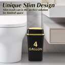 3 Pack Bathroom Trash Can with Lid 4 Gallon Small Trash Can Black Bathroom Trash Can with 225 Counts Trash Bags for Kitchen Bedroom Office