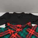 Mokayee Womens Summer Short Puff Sleeve Casual Semi-Formal Fit and Flare Church Wedding Guest Work Dresses with Pockets (Medium, Black+ Plaid 1)