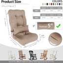 5" Rocking Chair Cushions with Pillow, Water Fade-Resistant, 17"x17"x5"+22"x17"x5"