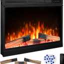 Electric 36" Electric Fireplace Insert, Adjustable 5 Flame Colors, 12 Log Colors, 5 Flame Speeds and Brightness, Remote Control, Timer, Adjustable Temperature from 50F to 99F, 750W/1500W (36"X27")