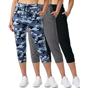 Real Essentials, 3 Pack Ladies Plus Yummy Capri Jogger, 1X