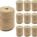 10 PCS Twine String Bulk 6000 Feet Long, 2mm Thin Jute Twine for Crafts, Hemp Rope Wrapping, Packing Gardening, Crochet Knitting Macrame Decor, 600 Feet Each Roll
