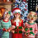 NAFY 12Pcs Christmas Glasses Funny Glitter Party Eyeglasses Frames Cute Xmas Prop Glasses Creative Christmas Decoration Costume Glasses Eyewear for Christmas Party Favor Set (Fit for Most Face Shapes)