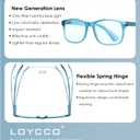 2 Pack Computer Reading Glasses Blue Light Blocking Anti Eyestrain Flexible Lightweight Square Readers for Women Men, Magnification Strength: 2.5 x
